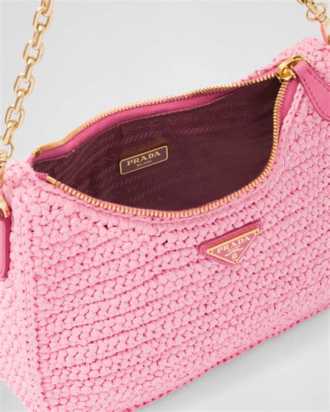 prada raffia re edition|Tan/petal Pink Prada Re.